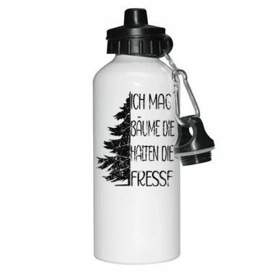 Funny Saying Ich Mag BäUme Die Halten Die Fresse Grunge Aluminum Water Bottle 