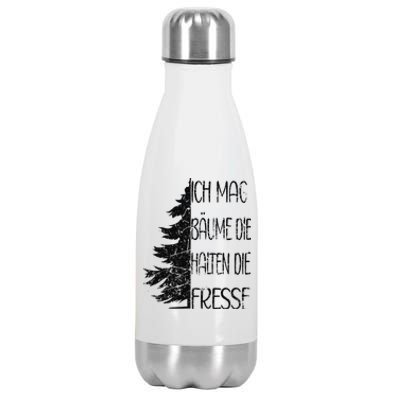 Funny Saying Ich Mag BäUme Die Halten Die Fresse Grunge Stainless Steel Insulated Water Bottle