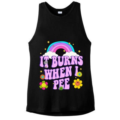 Funny Sarcastic Ironic It Burns When I Pee Inappropriate Ladies PosiCharge Tri-Blend Wicking Tank