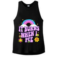 Funny Sarcastic Ironic It Burns When I Pee Inappropriate Ladies PosiCharge Tri-Blend Wicking Tank