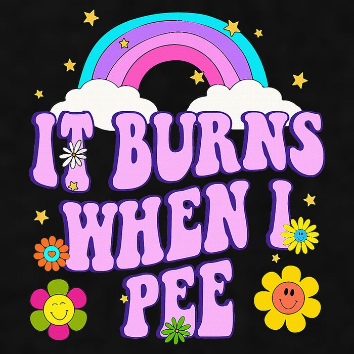 Funny Sarcastic Ironic It Burns When I Pee Inappropriate Ladies PosiCharge Tri-Blend Wicking Tank