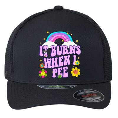 Funny Sarcastic Ironic It Burns When I Pee Inappropriate Flexfit Unipanel Trucker Cap