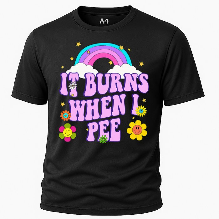 Funny Sarcastic Ironic It Burns When I Pee Inappropriate Performance Shirt