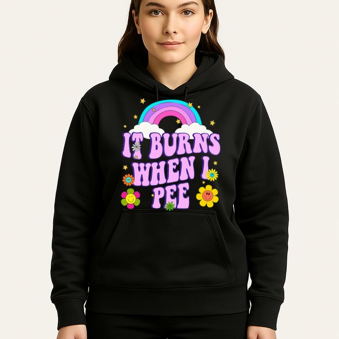 Funny Sarcastic Ironic It Burns When I Pee Inappropriate Hoodie