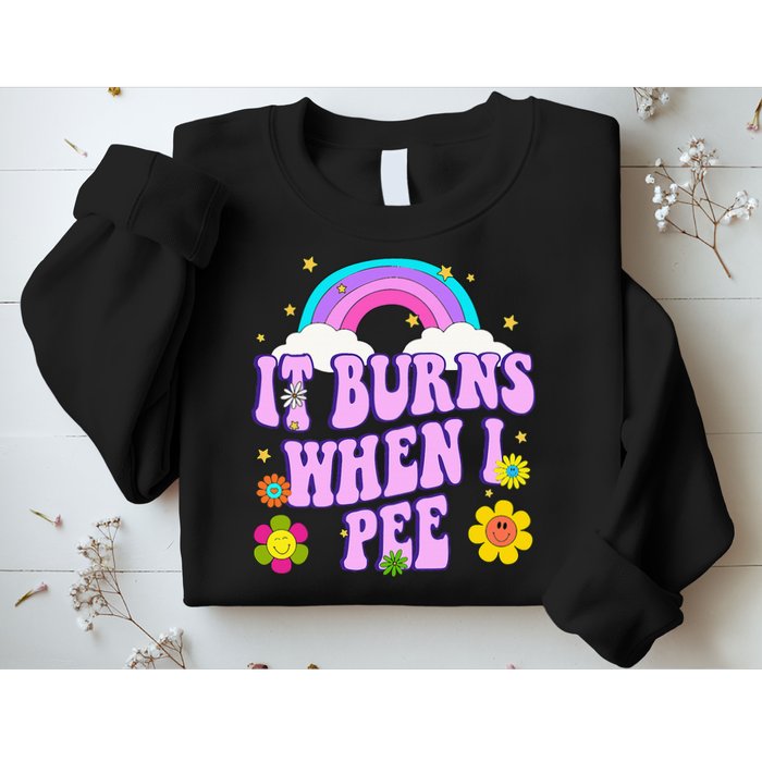 Funny Sarcastic Ironic It Burns When I Pee Inappropriate Sweatshirt