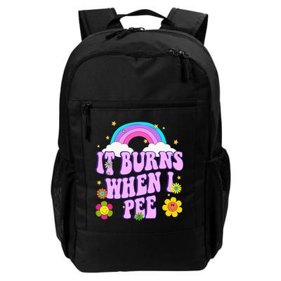 Funny Sarcastic Ironic It Burns When I Pee Inappropriate Daily Commute Backpack