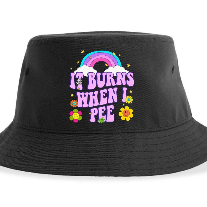 Funny Sarcastic Ironic It Burns When I Pee Inappropriate Sustainable Bucket Hat