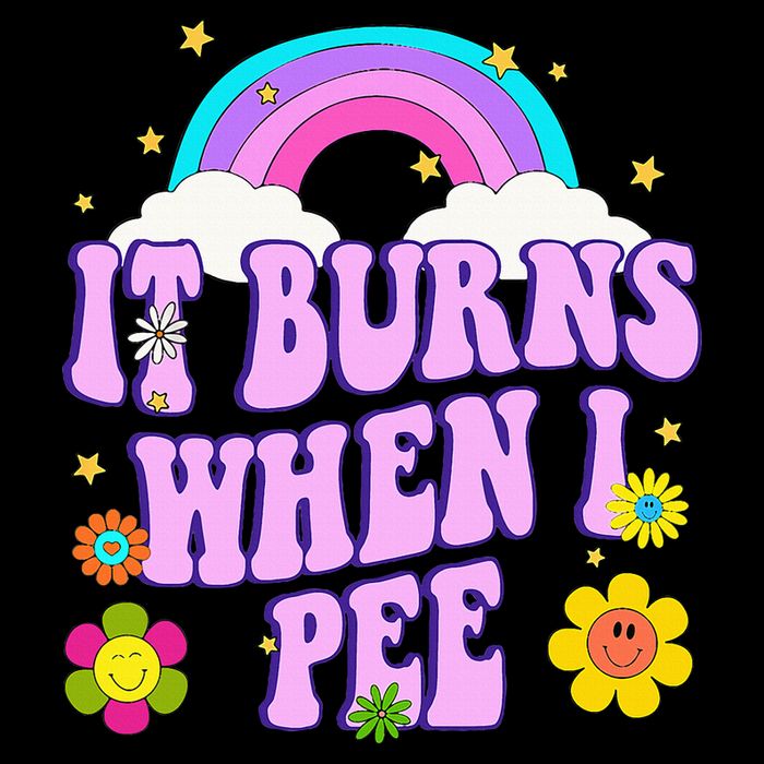 Funny Sarcastic Ironic It Burns When I Pee Inappropriate 7-Panel Snapback Hat