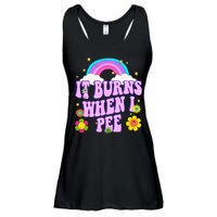 Funny Sarcastic Ironic It Burns When I Pee Inappropriate Ladies Essential Flowy Tank