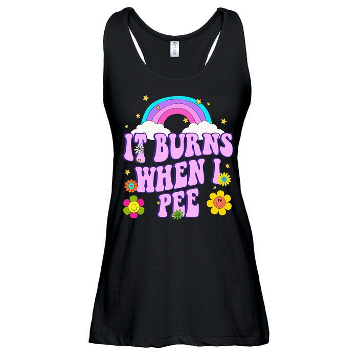 Funny Sarcastic Ironic It Burns When I Pee Inappropriate Ladies Essential Flowy Tank