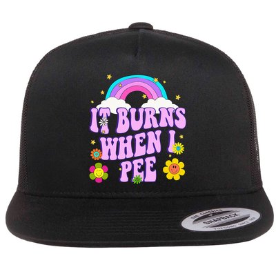 Funny Sarcastic Ironic It Burns When I Pee Inappropriate Flatbill Hat