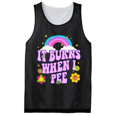 Funny Sarcastic Ironic It Burns When I Pee Inappropriate Mesh Reversible Basketball Jersey Tank