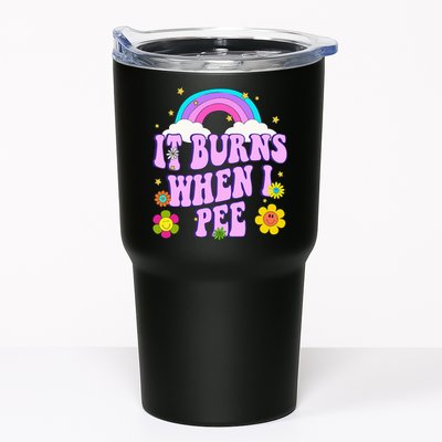 Funny Sarcastic Ironic It Burns When I Pee Inappropriate Tumbler