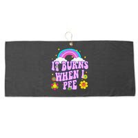 Funny Sarcastic Ironic It Burns When I Pee Inappropriate Large Microfiber Waffle Golf Towel