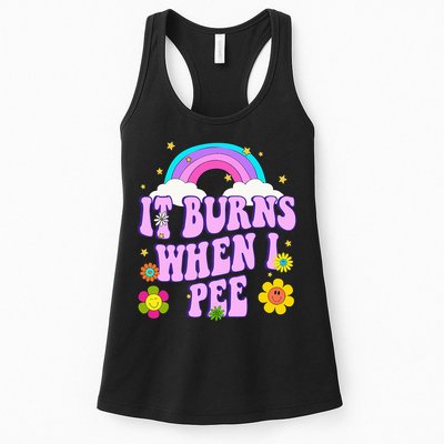 Funny Sarcastic Ironic It Burns When I Pee Inappropriate Womens Tank Top