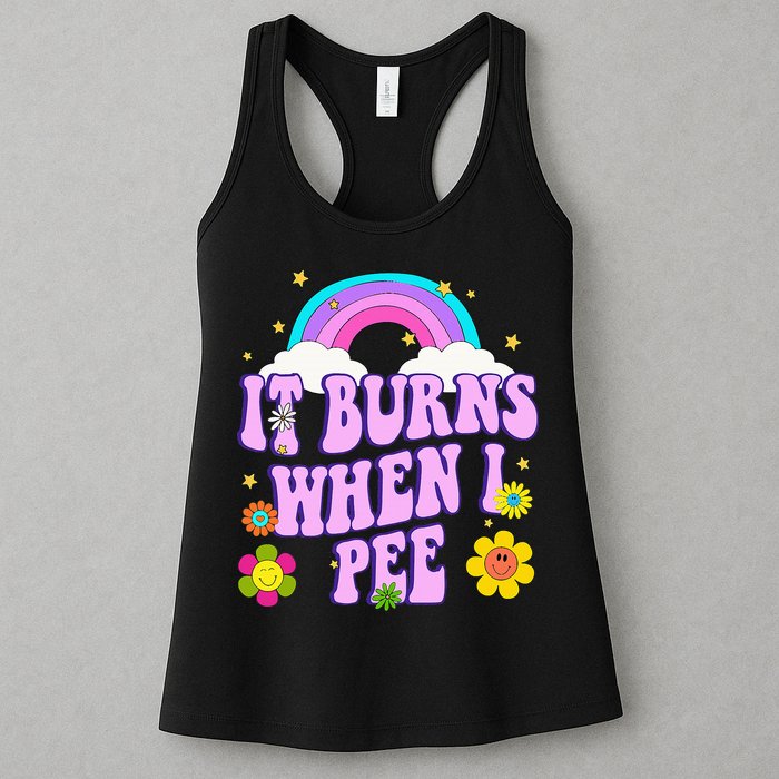 Funny Sarcastic Ironic It Burns When I Pee Inappropriate Womens Tank Top