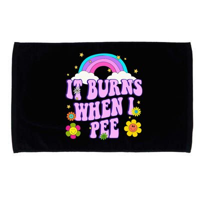 Funny Sarcastic Ironic It Burns When I Pee Inappropriate Microfiber Hand Towel