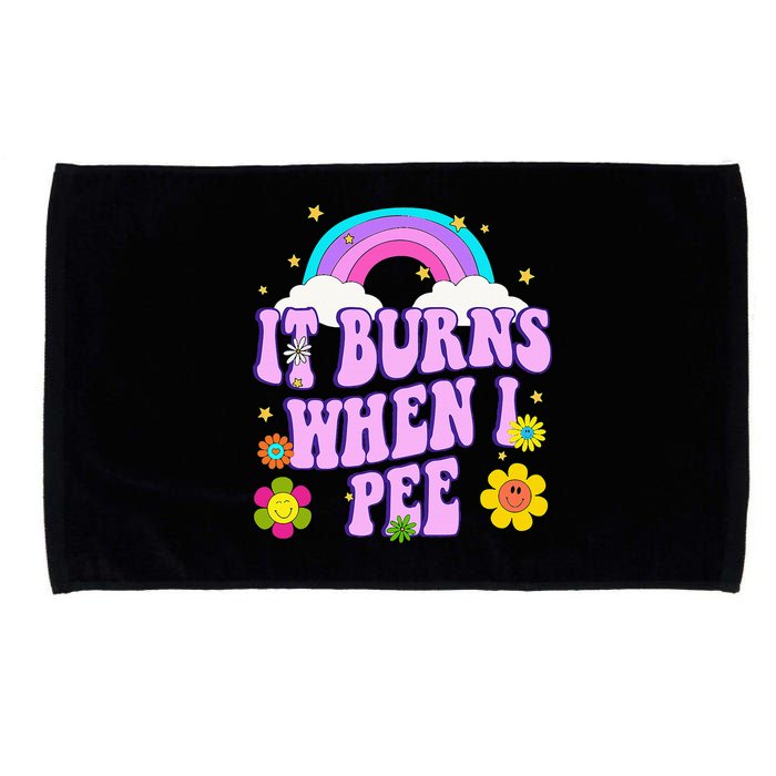 Funny Sarcastic Ironic It Burns When I Pee Inappropriate Microfiber Hand Towel