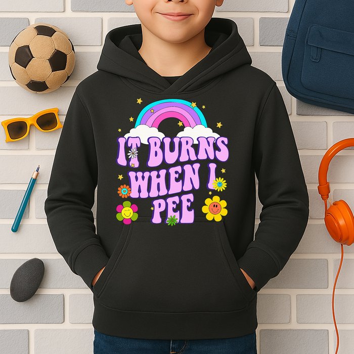 Funny Sarcastic Ironic It Burns When I Pee Inappropriate Kids Hoodie