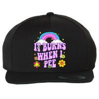 Funny Sarcastic Ironic It Burns When I Pee Inappropriate Wool Snapback Cap