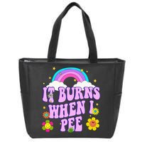 Funny Sarcastic Ironic It Burns When I Pee Inappropriate Zip Tote Bag