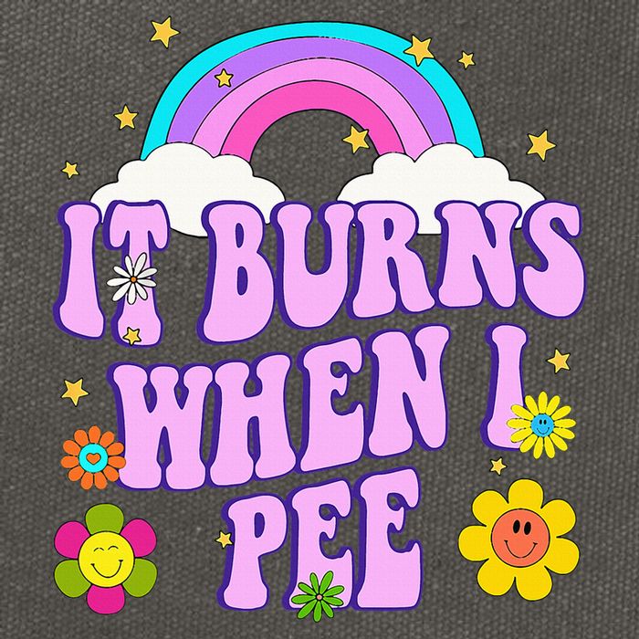 Funny Sarcastic Ironic It Burns When I Pee Inappropriate Cotton Canvas Backpack