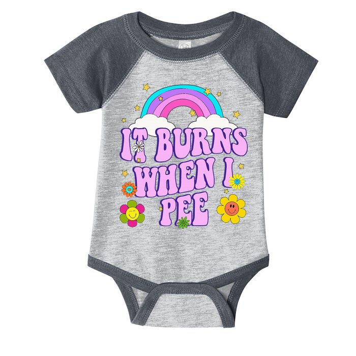Funny Sarcastic Ironic It Burns When I Pee Inappropriate Infant Baby Jersey Bodysuit