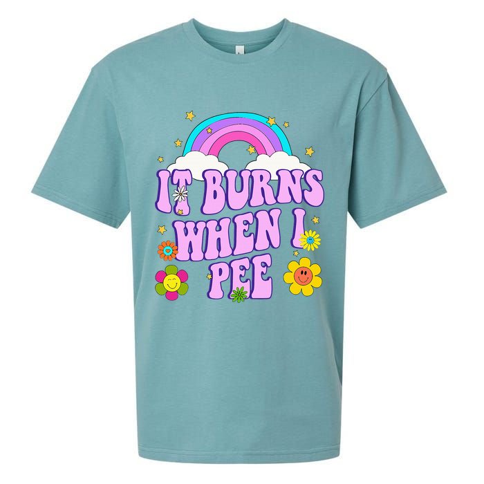 Funny Sarcastic Ironic It Burns When I Pee Inappropriate Sueded Cloud Jersey T-Shirt