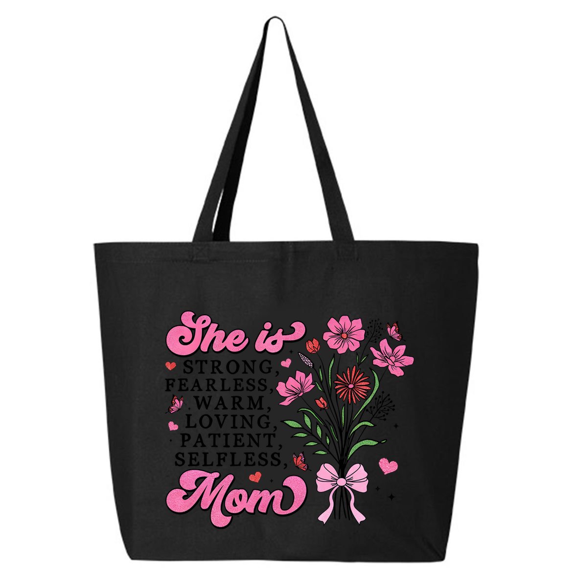 Flowers She Is Mom Mama Quotes 25L Jumbo Tote