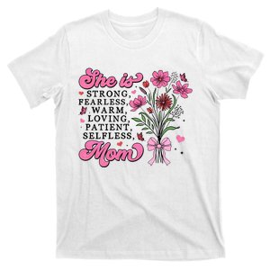 Flowers She Is Mom Mama Quotes T-Shirt