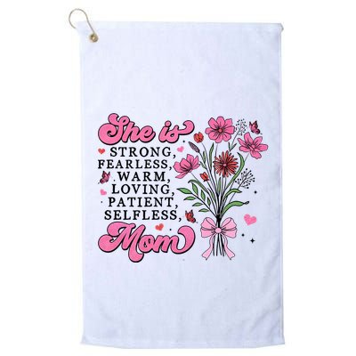 Flowers She Is Mom Mama Quotes Golf Towel
