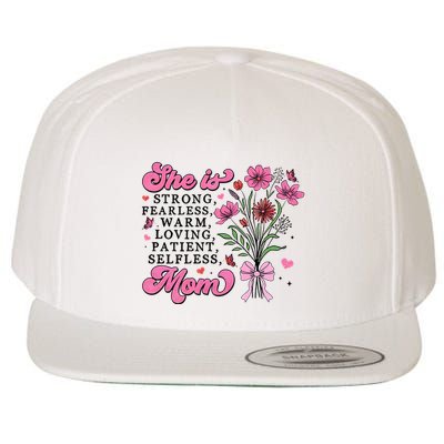 Flowers She Is Mom Mama Quotes Wool Snapback Cap