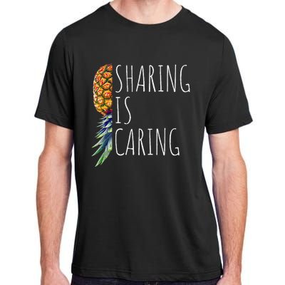 Funny Sharing is Caring Upside Down Pineapple Swinger Adult ChromaSoft Performance T-Shirt