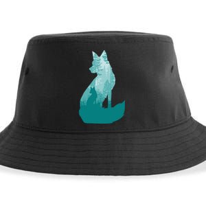 Fox Silhouette In The Forest Animal Hunter Hunting Sustainable Bucket Hat