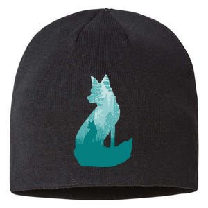 Fox Silhouette In The Forest Animal Hunter Hunting Sustainable Beanie