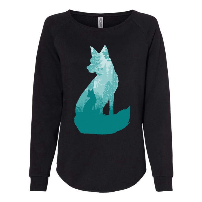 Fox Silhouette In The Forest Animal Hunter Hunting Womens California Wash Sweatshirt