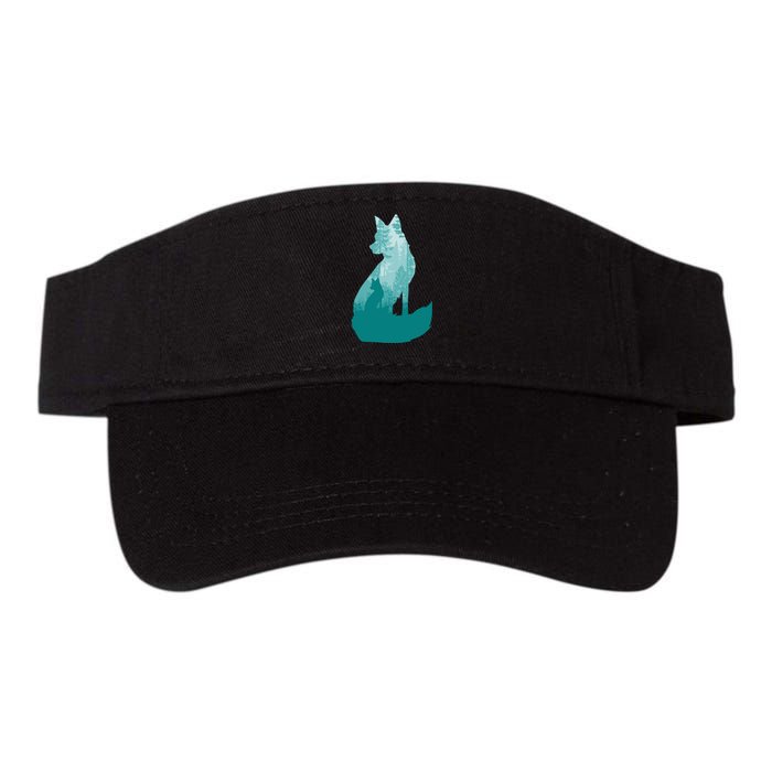 Fox Silhouette In The Forest Animal Hunter Hunting Valucap Bio-Washed Visor