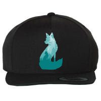 Fox Silhouette In The Forest Animal Hunter Hunting Wool Snapback Cap