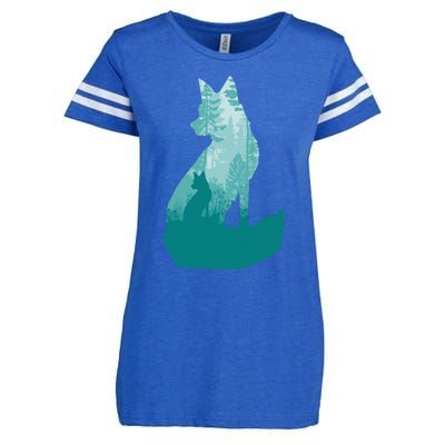 Fox Silhouette In The Forest Animal Hunter Hunting Enza Ladies Jersey Football T-Shirt