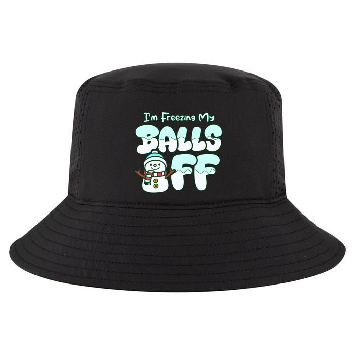 Funny Snowman I Am Freezing My Balls Off Cool Comfort Performance Bucket Hat