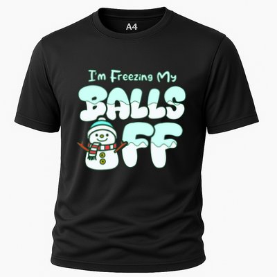 Funny Snowman I Am Freezing My Balls Off Performance Shirt