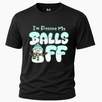 Funny Snowman I Am Freezing My Balls Off Cooling Performance Crew T-Shirt