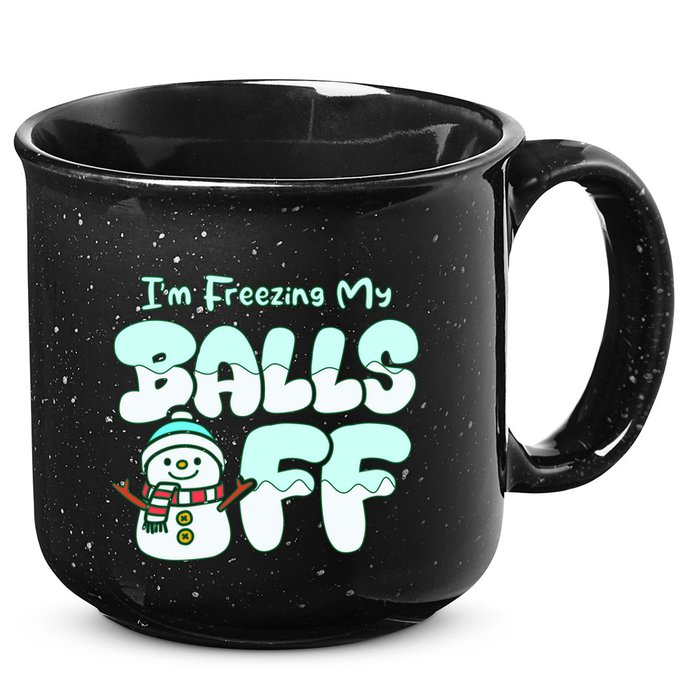 Funny Snowman I Am Freezing My Balls Off 15oz Campfire Ceramic Mug