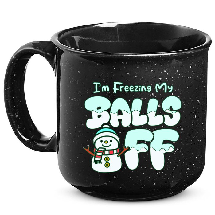 Funny Snowman I Am Freezing My Balls Off 15oz Campfire Ceramic Mug