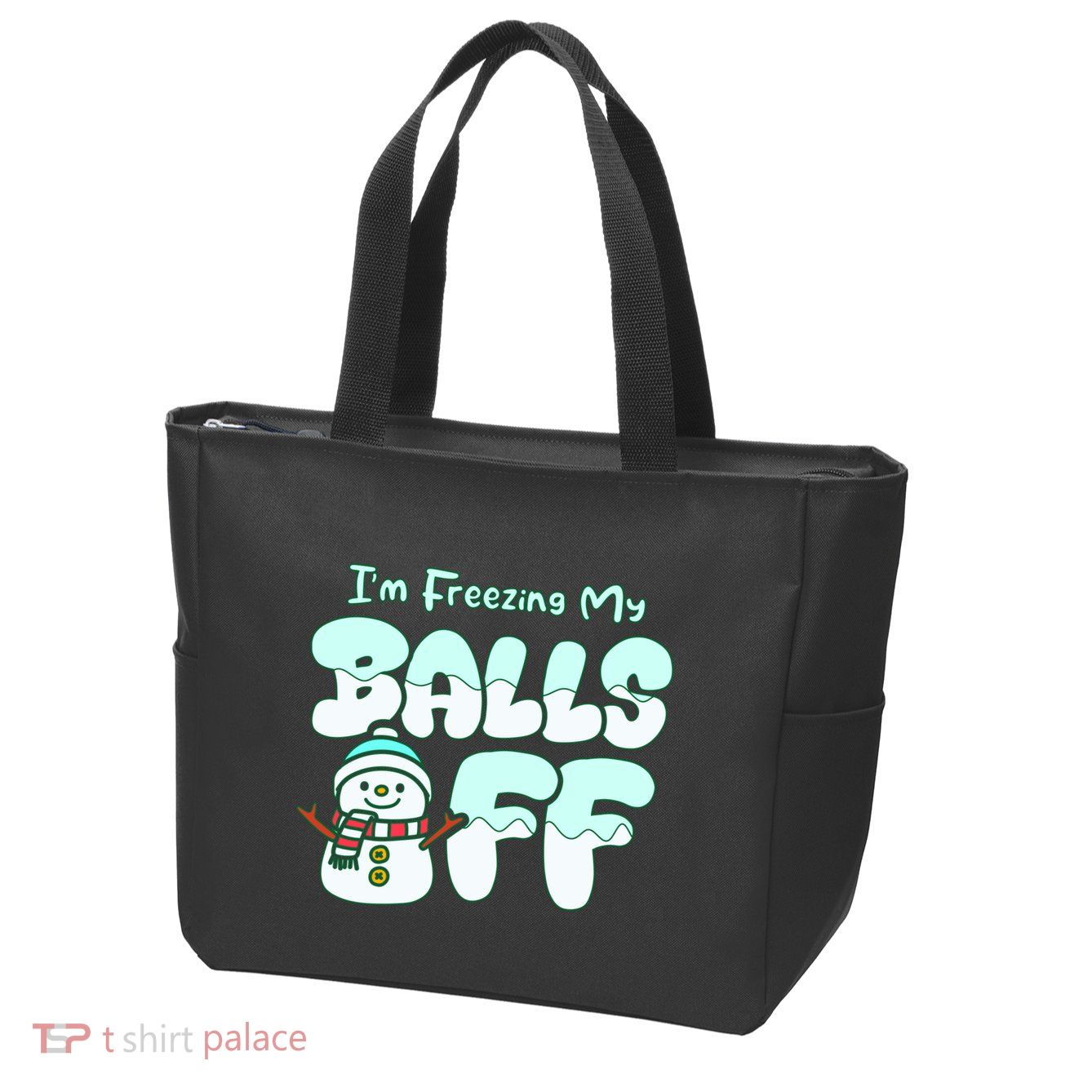 Funny Snowman I Am Freezing My Balls Off Zip Tote Bag