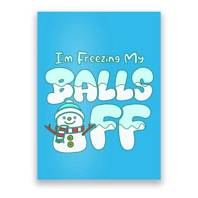 Funny Snowman I Am Freezing My Balls Off Poster