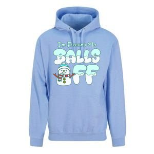 Funny Snowman I Am Freezing My Balls Off Unisex Surf Hoodie