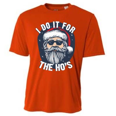 Funny Santa I Do It For The HoS Inappropriate Christmas Gift Cooling Performance Crew T-Shirt