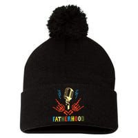 Fatherhood Sometimes I Rock It Sometimes It Rocks Me Pom Pom 12in Knit Beanie