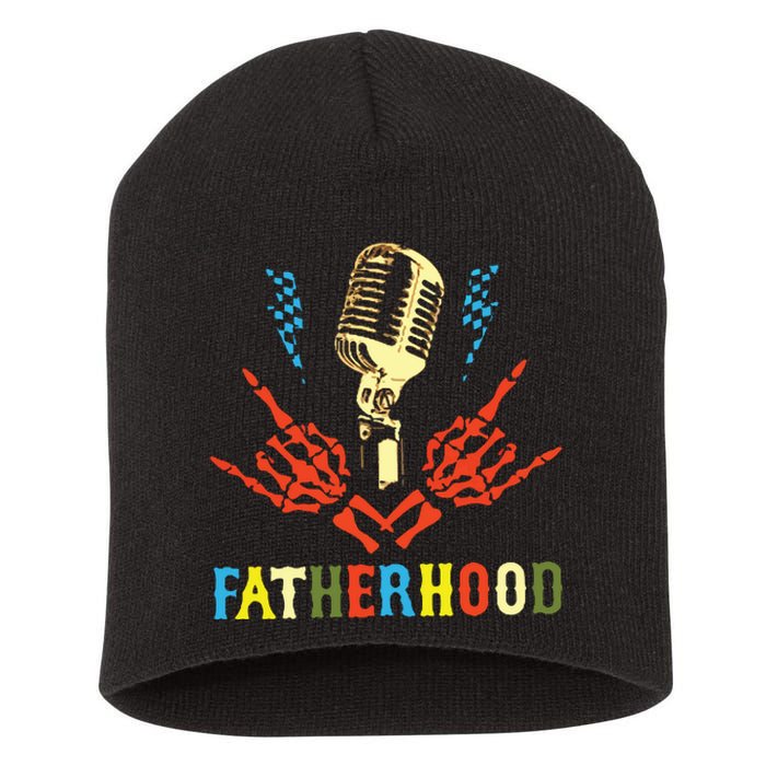 Fatherhood Sometimes I Rock It Sometimes It Rocks Me Short Acrylic Beanie